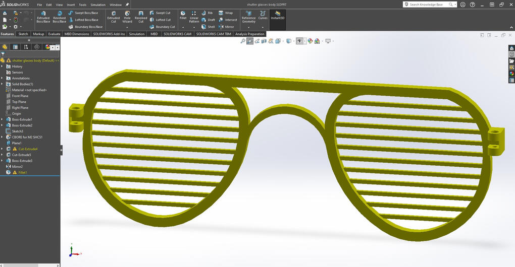 Slotted glasses model
